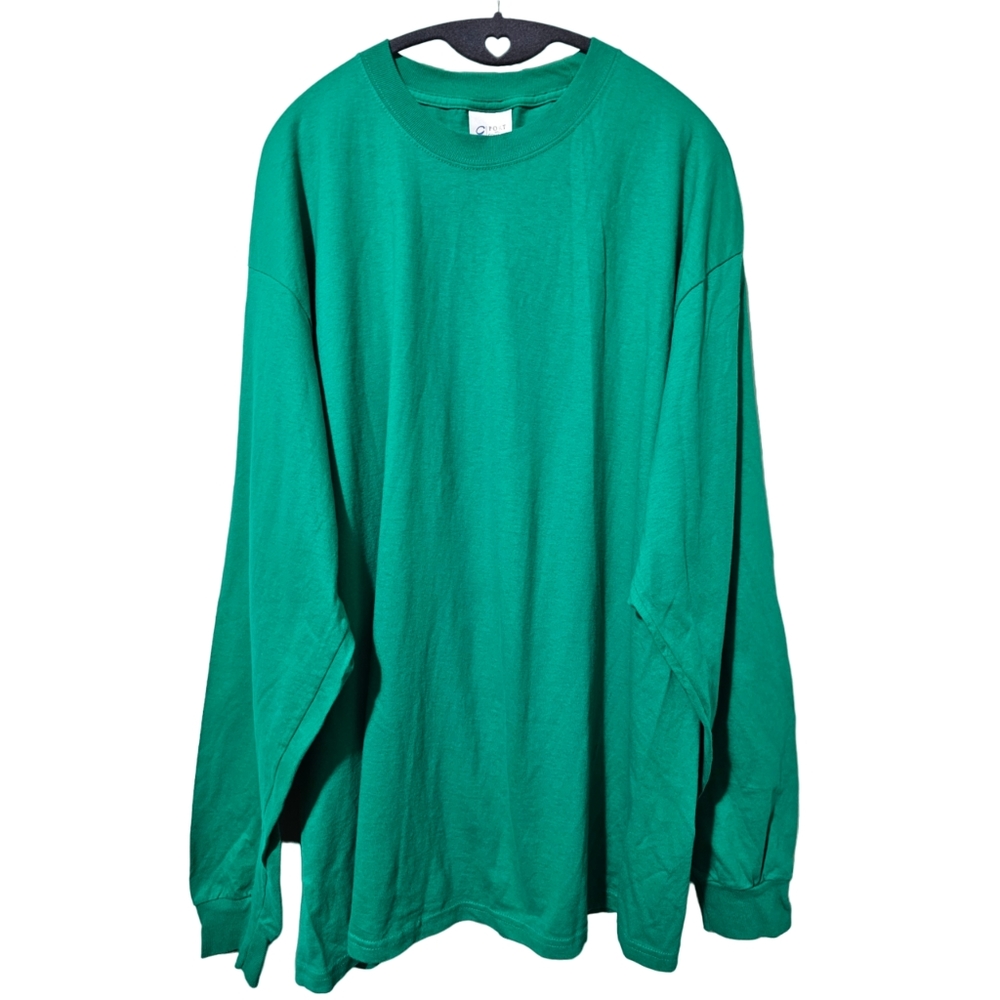 Almost New Men's Plain Green Long Sleeve T-shirt